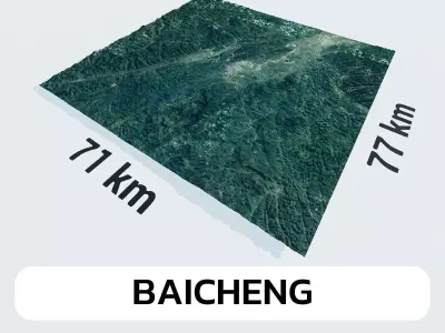 Baicheng China City Landscape 3D Model 3D model