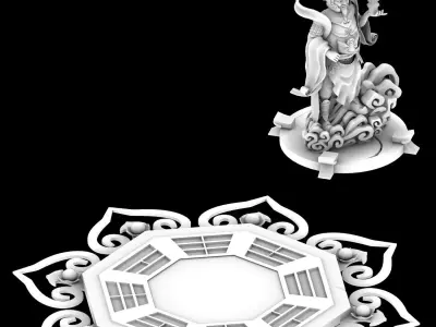 Gang - Decorative Stone Carving 03 3D model