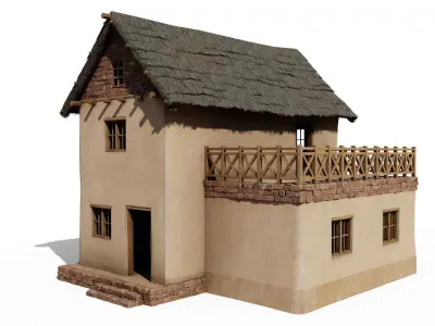 Thatch House Low-poly 3D model