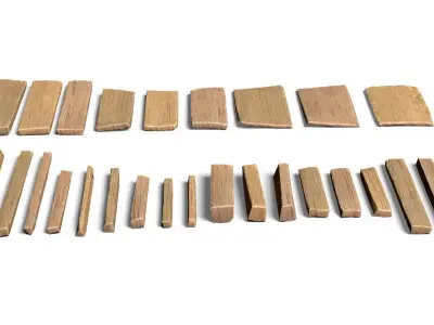 65 Lowpoly Wooden Game Assets - 240225 Low-poly 3D model