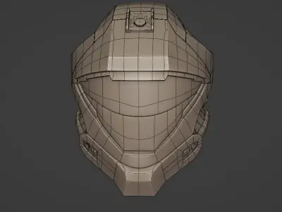 Halo Recon Helmet With Print Ready STL Low-poly 3D model