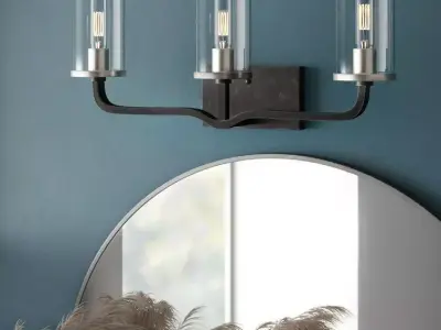 Lenore Light Iron Black Brushed Nickel Vanity Light Free 3D model