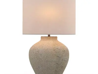 Corfu Cream Table Lamp Drum Shade 3D model