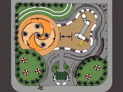 Urban Park 3D Model SketchUp 3D model