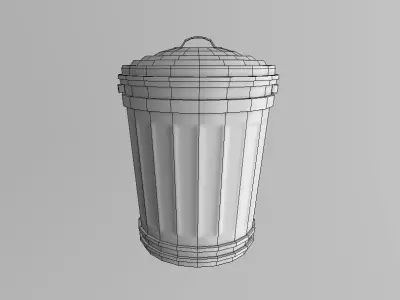 TRASH CAN LOW-POLY 3D MODEL Low-poly 3D model