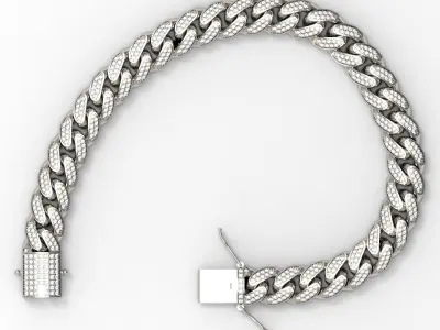 DIAMOND LUXYRY CUBAN LINK CHAIN BRACELET OR NECKLACE 3D print model