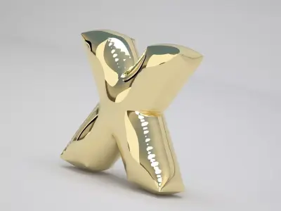 X Balloon Gold 3D model