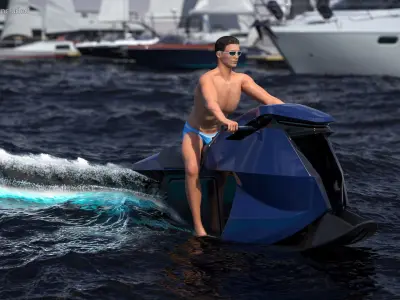  Jet Ski Blue with Rider 