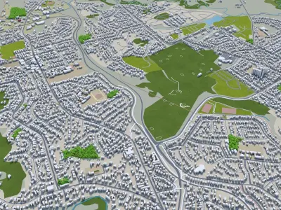 Whangarei New Zealand 30km Low-poly 3D model