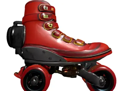 Steampunk Jet Powered Roller Skate Low-poly 3D model