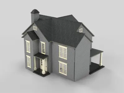 British House Design 02T2 Low-poly 3D model