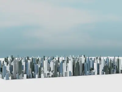sci-fi city Low-poly 3D model