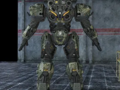Robotic Low-poly 3D model