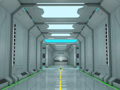 Sci Fi Corridor 3D model 143
