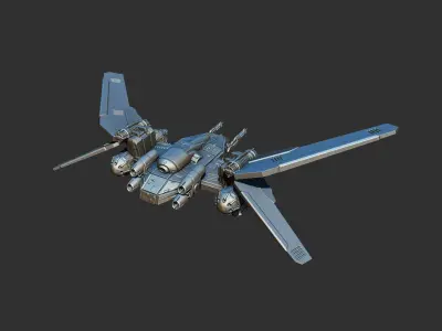 Combat spacecraft 3D print model