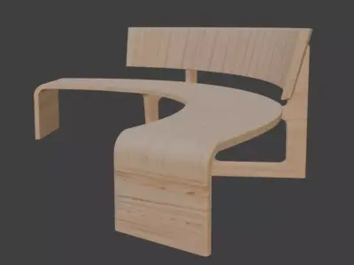 Wooden Park Bench 3D Model 3D model