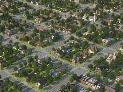 Suburb KC1 Low-poly 3D model