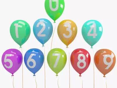 Balloon balloons for year 3D model