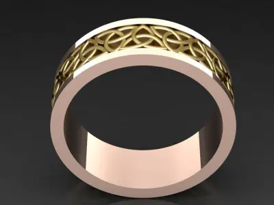 Light Gold Diamond Men Ring 2MR067 3D print model