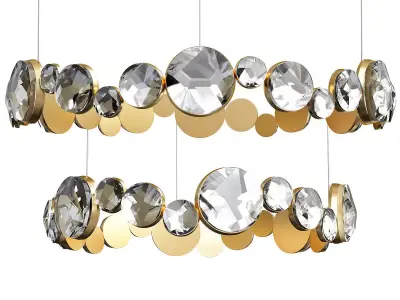 Ring Horizontal Chandelier With Crystals 3D model