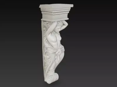 Classical Atlas Column Architectural Sculpture 3D print model