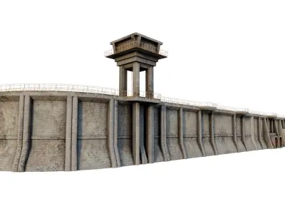 Giant Defence Wall Pack   Low-poly 3D model