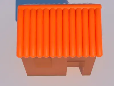 House1 house with orange roof Free 3D model