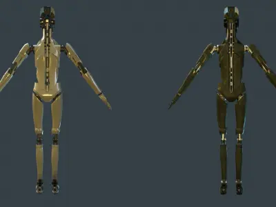 Sci-fi military robot Low-poly 3D model