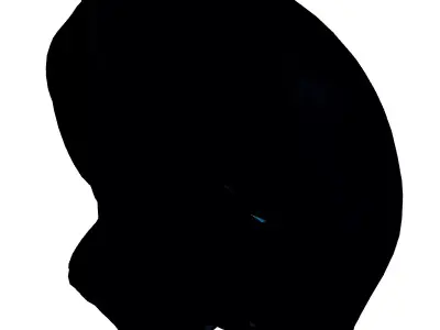 SciFi Alien Helmet with Blue Lights Low-poly 3D model