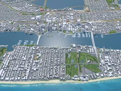 West Palm Beach Florida USA Low-poly 3D model