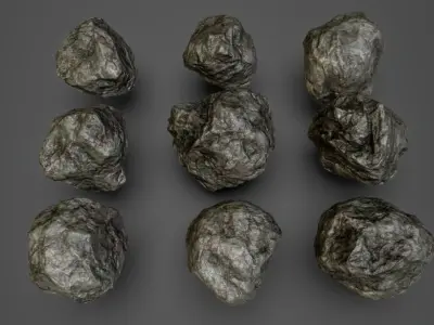 Rocks Bundle Low-poly 3D model
