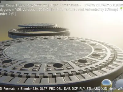 Sewer Cover 1 Low-Poly Version Low-poly 3D model