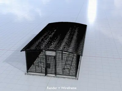 Leezenbox bicycle shelter with foundation Low-poly 3D model