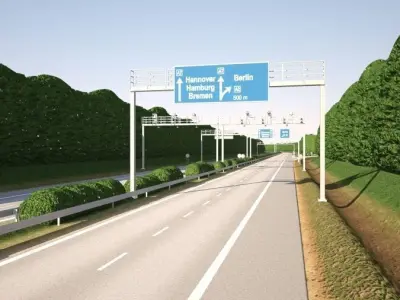 Tileable highway 01 3D model