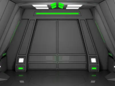 Sci Fi Corridor  3D model 37