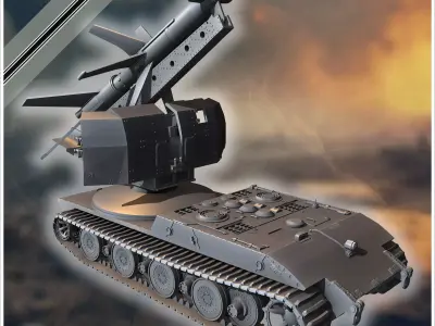 E-100 mit Raketenwerfer R-1 Rakete rear version Entwicklung rock 3D print model