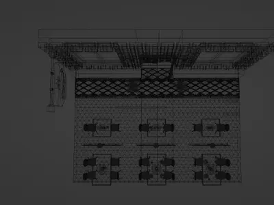 Street Cafe Low-poly 3D model