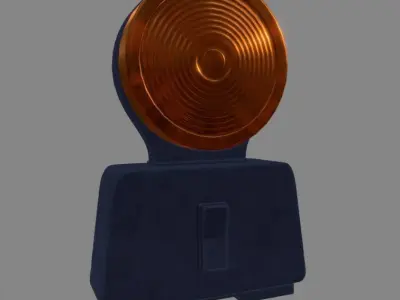Warning side light Low-poly 3D model