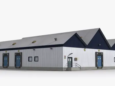 Factory x25 Low-poly 3D model