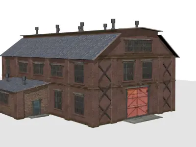brick warehouse Low-poly 3D model from CGTrader