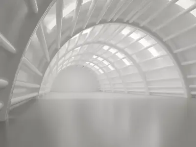 Minimal Sci Fi Arched Tunnel Corridor Environment 3D model