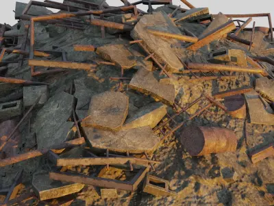 Ruin Debris Kit  Low-poly 3D model