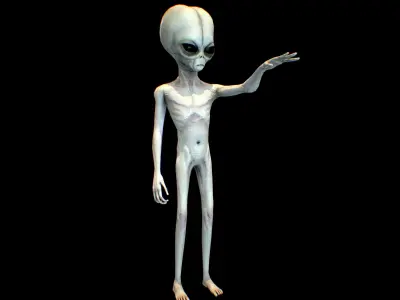 Realistic Alien 5 Small Grey Low-poly 3D model