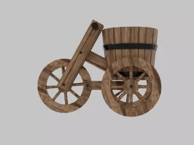 Tricycle Shaped Plant Stand or Flower Planter Low-poly 3D model