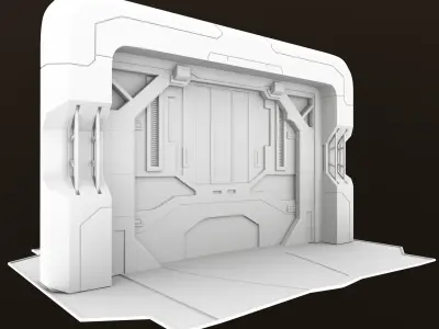 Sci-fi Airlock Gate Low-poly 3D model