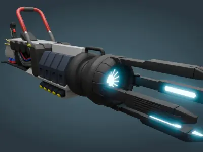 Sci-Fi Weapon - Game ready - PBR Low-poly 3D model
