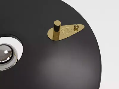 Z Lamp table with shade and gold base 3D model