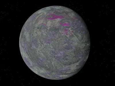 alien moon 007 Low-poly 3D model