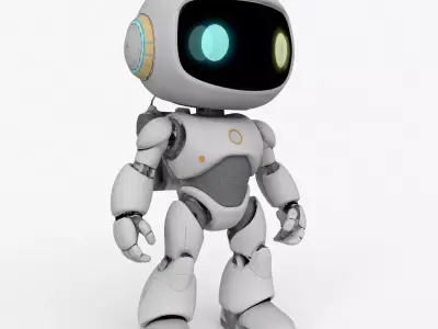 Astro Robot Run Low-poly 3D model