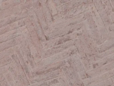 Herringbone Brick Road - 3D Scanned PBR Model Low-poly 3D model